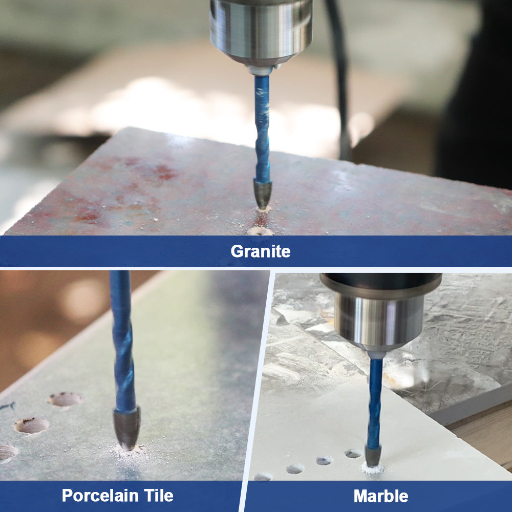 BRSCHNITT Quick Change Shank Dry Carbide Drill Bit Set 10pcs 5-12mm for Ceramic Brick Marble Wood