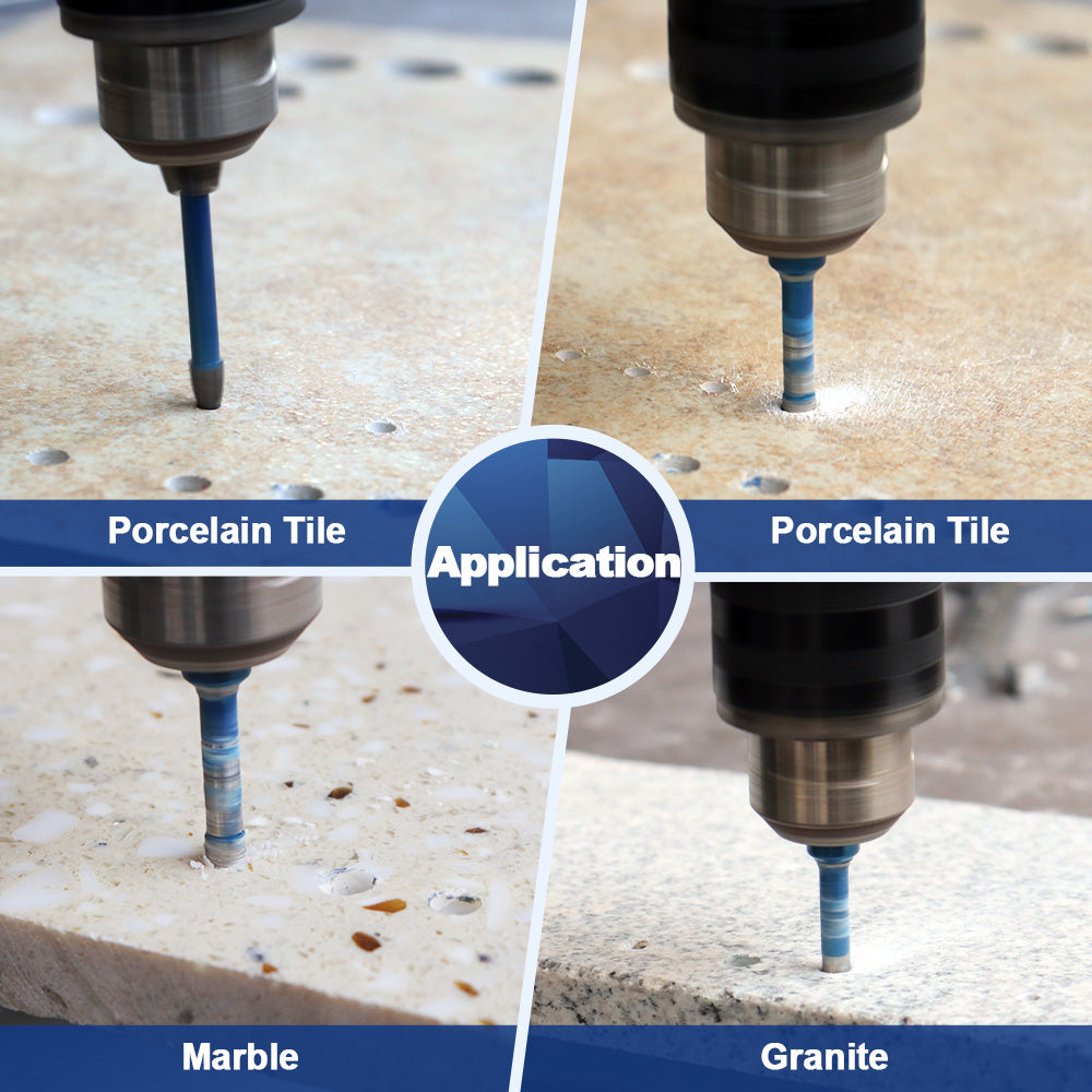 BRSCHNITT Triangle Shank Diamond Core Drill Bit Set 10pcs 6-10mm Dry Drilling for Porcelain Tile Granite Marble