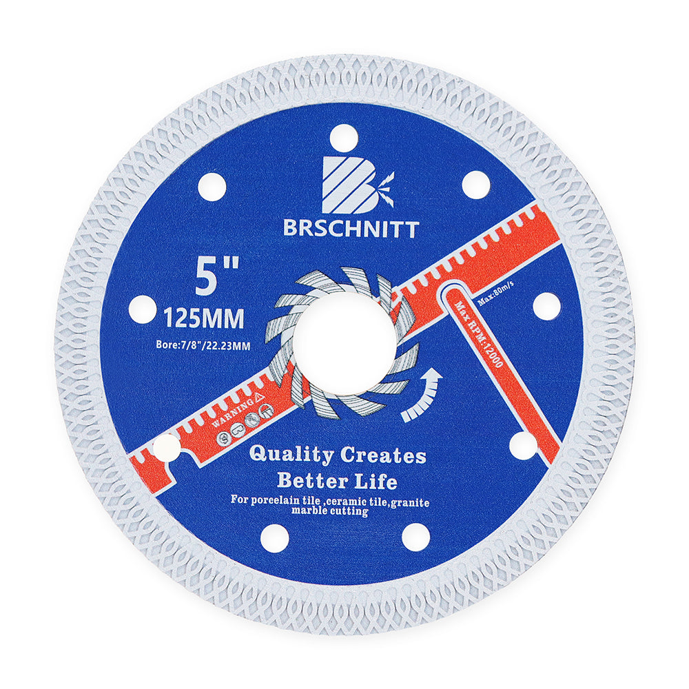 BRSCHNITT Dry & Wet Diamond X Mesh Turbo Cutting Disc 75-250mm for Ceramic Tile Marble Granite Hot Pressed