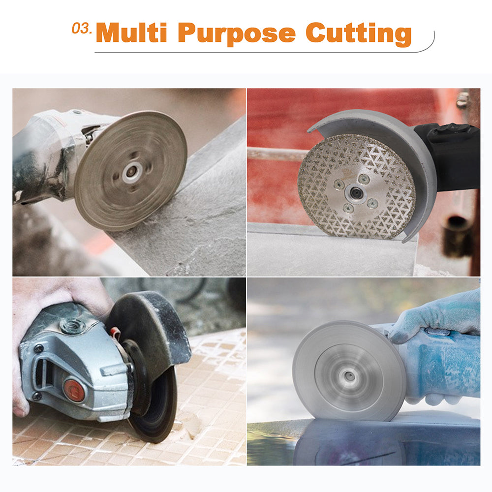 BRSCHNITT Dry & Wet M14 & 5/8"-11 Diamond Cutting Grinding Disc 115-125mm Granite Marble Tile Electroplated