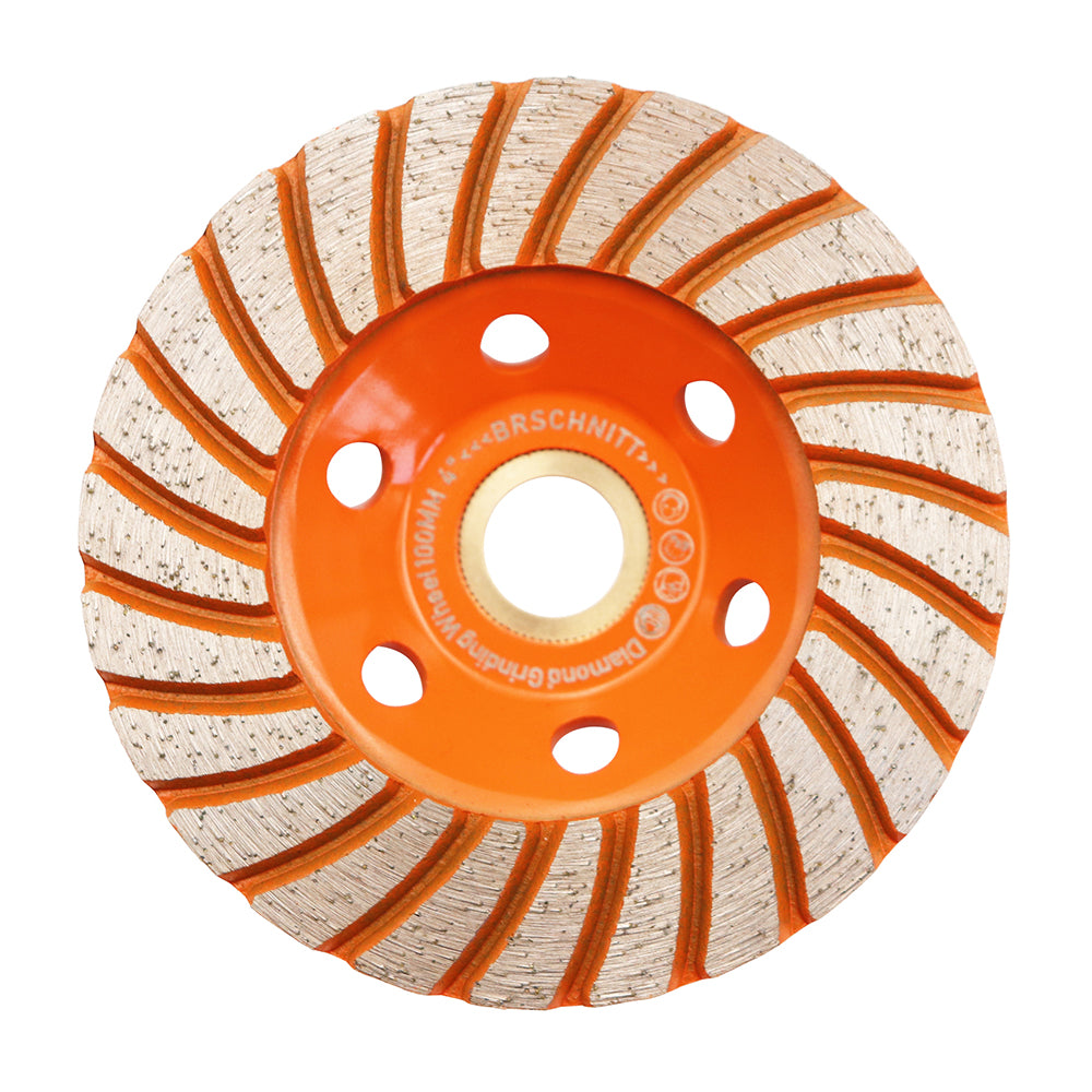 BRSCHNITT Diamant-Turbo-Schleiftopfscheibe, 1 Stück, Durchmesser 4"/4,5"/5"/7" zum Polieren von Beton, Mauerwerk, Granit, Marmor