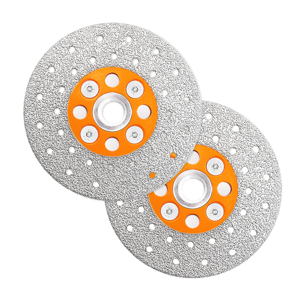 BRSCHNITT Diamant-Schleifsägeblätter, 1 Stück oder 2 Stück, Durchmesser 4"/4,5"/5" für Stein, Marmor, Granit, Beton, Fliesen, vakuumgelötete Trennscheibe, M14-Gewinde