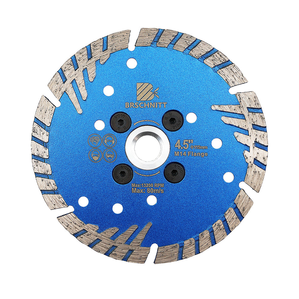 BRSCHNITT M14 & 5/8"-11 Thread Dry & Wet Use Diamond Cutting Disc Set 125mm for Concrete Granite Marble Tile