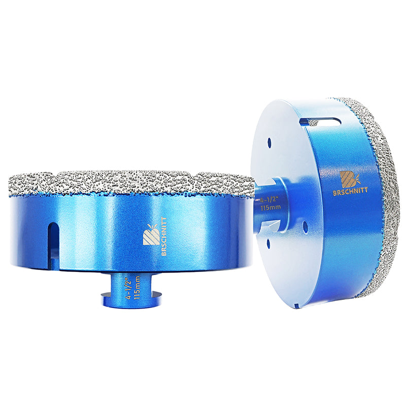 BRSCHNITT 5/8"-11 Thread Diamond Dry & Wet Hole Saw 1/4"-6" for Ceramic Porcelain Vacuum Brazed