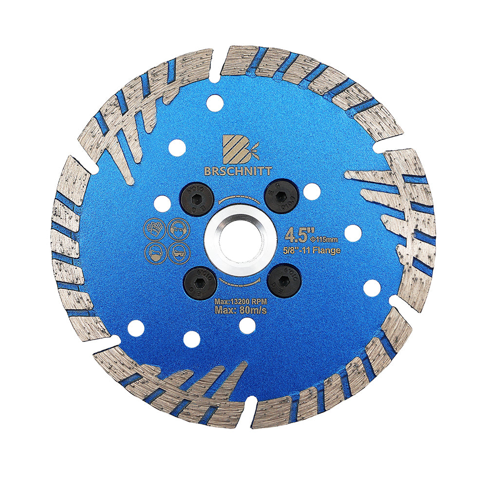 BRSCHNITT M14 & 5/8"-11 Thread Dry & Wet Use Diamond Cutting Disc Set 125mm for Concrete Granite Marble Tile
