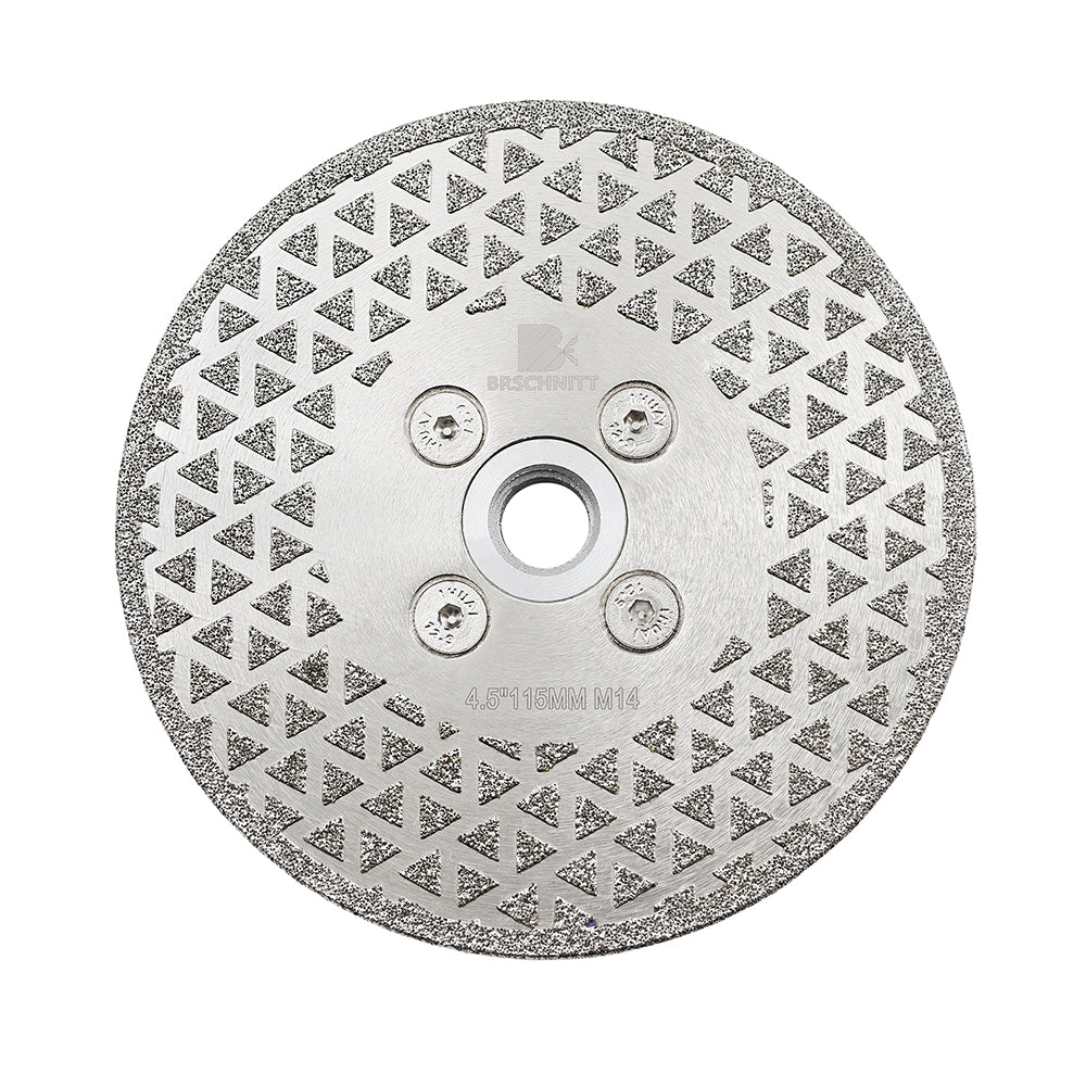 BRSCHNITT Diamant-Schleifscheibe, einseitig galvanisiert, 1 Stück, Durchmesser 115 mm/125 mm, Sägeblatt für Granit, Marmor, Keramikfliesen, 5/8"-11 oder M14-Gewinde