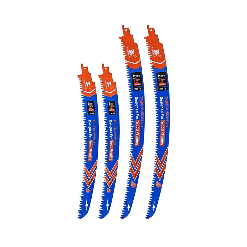 BRSCHNITT 4pcs/set 300MM(12")*2+380MM(15")*2 Japanese Teeth Reciprocating Saw Blades Arc Edge For Wood Pruning Tree Trimming Plastic Pipe