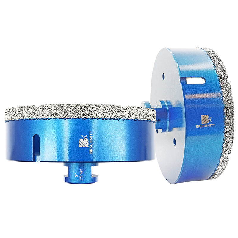 BRSCHNITT 5/8"-11 Thread Diamond Dry & Wet Hole Saw 1/4"-6" for Ceramic Porcelain Vacuum Brazed