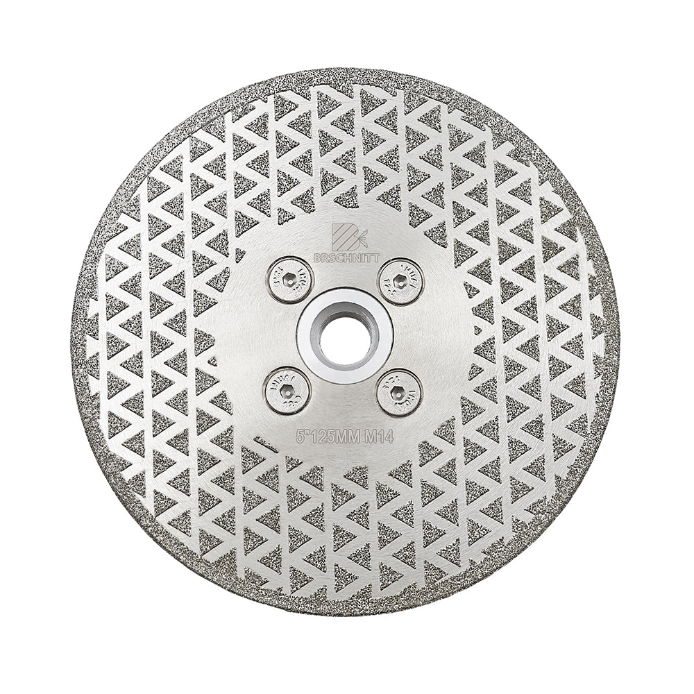 BRSCHNITT Diamant-Schleifscheibe, einseitig galvanisiert, 1 Stück, Durchmesser 115 mm/125 mm, Sägeblatt für Granit, Marmor, Keramikfliesen, 5/8"-11 oder M14-Gewinde