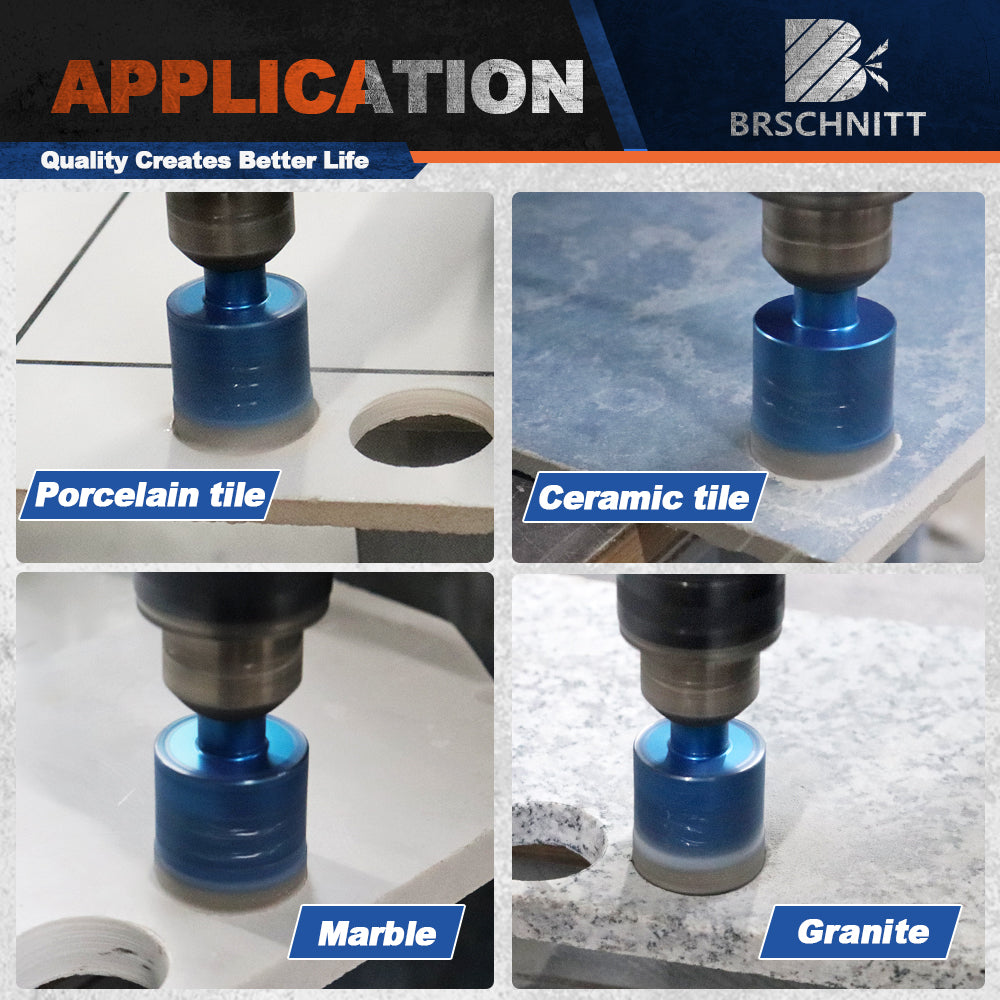 BRSCHNITT Triangle Shank Diamond Dry Hole Saw with Spring 20-65mm for Tile Granite Marble Stone