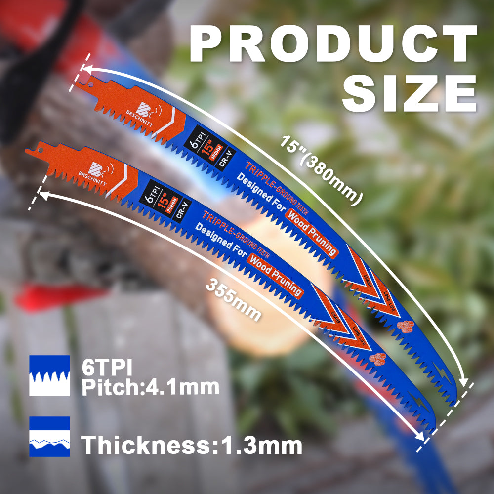 BRSCHNITT 4pcs/set 15 Inch Japanese Teeth Reciprocating Saw Blades 380mm For Wood Pruning Tree Trimming Plastic Pipe