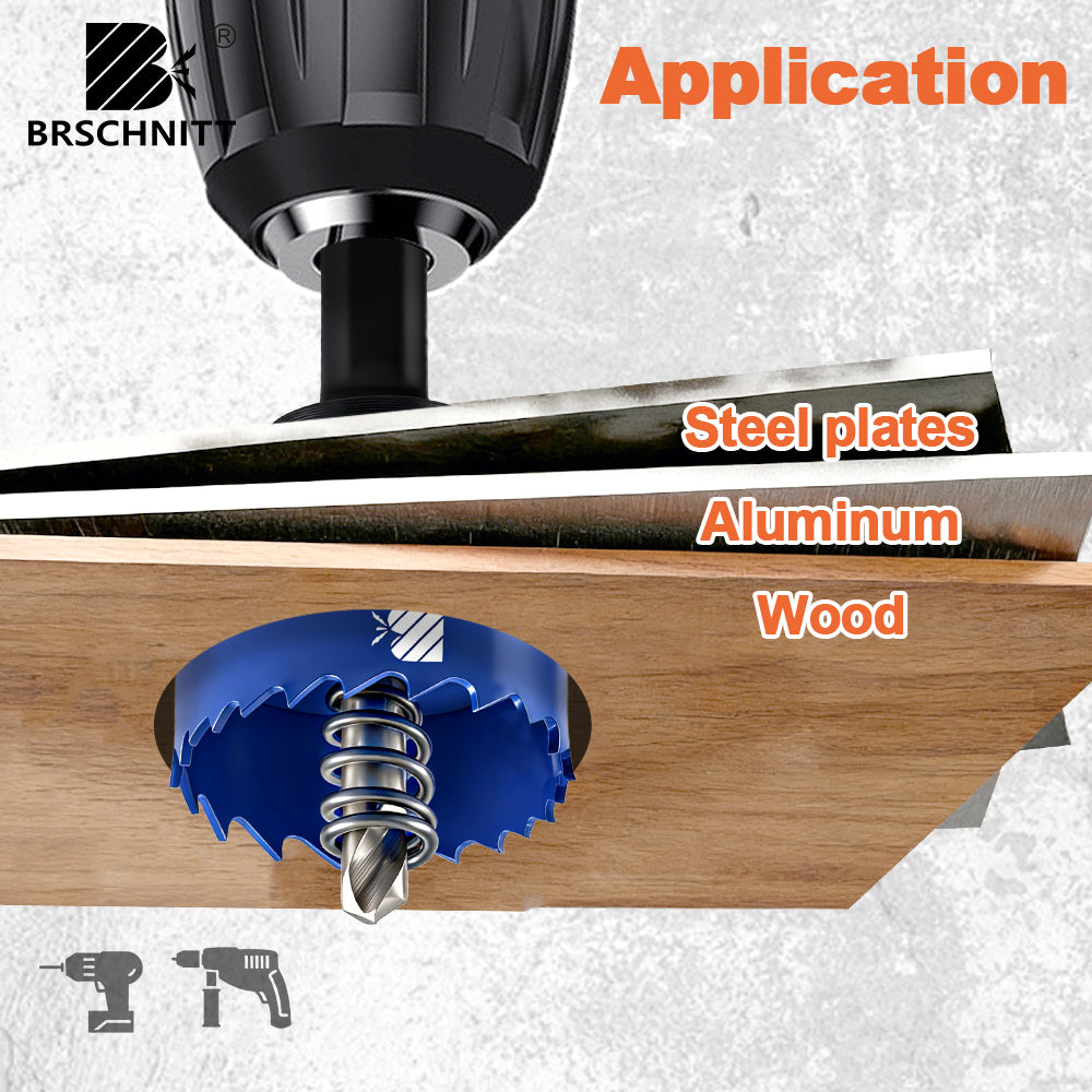 BRSCHNITT M42 Bi-Metal Hole Saw 20-32mm with Quick Change Hex Shank for Stainless Steel Metal Cutting