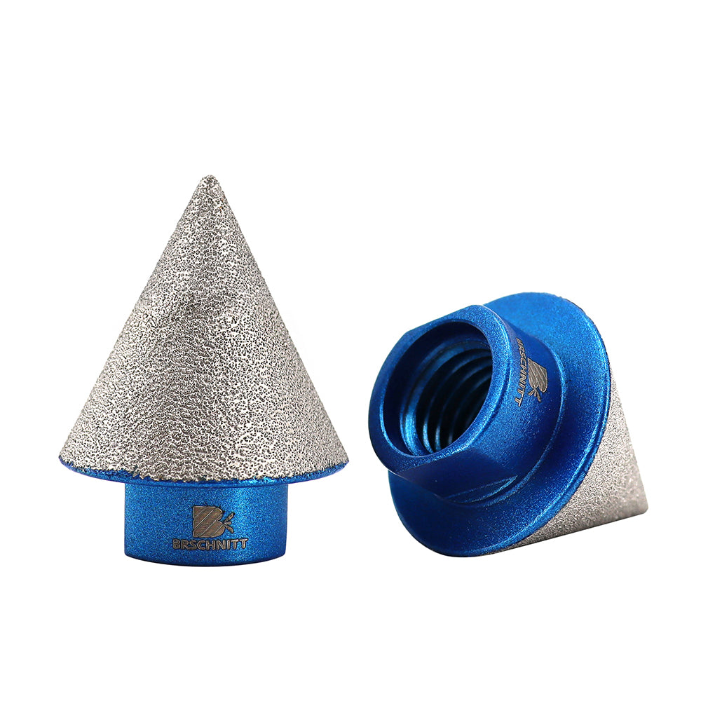 BRSCHNITT Diamant-Abschrägungsfräser, vakuumgelötet, 1 Stück, Durchmesser 20/35/50/82 mm, zum Vergrößern und Formen der Abschrägung vorhandener Löcher, Porzellan, Keramik, Fliesen, Marmor