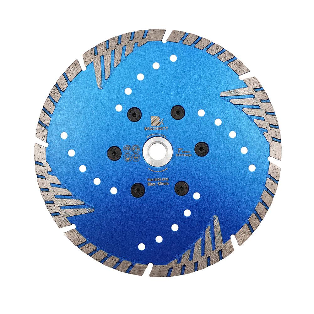 BRSCHNITT M14 & 5/8"-11 Thread Dry & Wet Use Diamond Cutting Disc Set 125mm for Concrete Granite Marble Tile