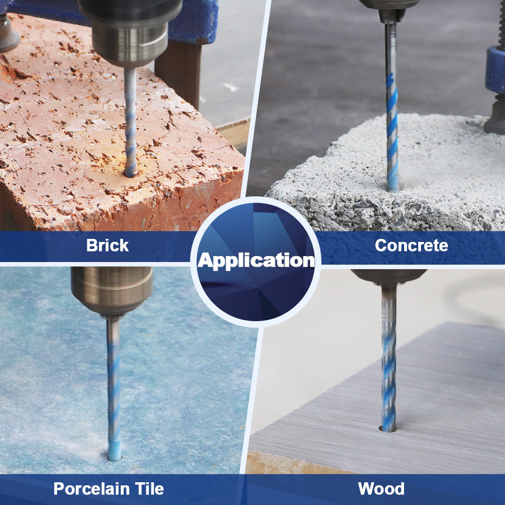 BRSCHNITT Hex Quick-Fit Shank Tungsten Carbide Tip Positioning Drill Bit Set 4-12mm for Concrete Brick