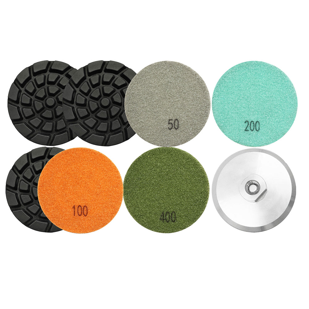 BRSCHNITT 6pcs Resin Bond Diamond Floor Polishing Pads 4" for Concrete Polishing