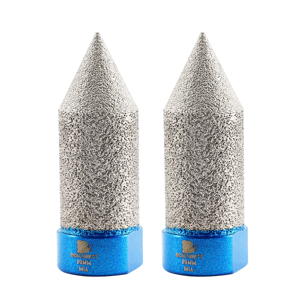 BRSCHNITT Diamant-Fasenfräser-Fingerbits, vakuumgelötet, 1 Stück, Durchmesser 20/25/35/50 mm, Formfräsen, Vergrößern von Fasenlöchern, Keramikfliesen, Granit