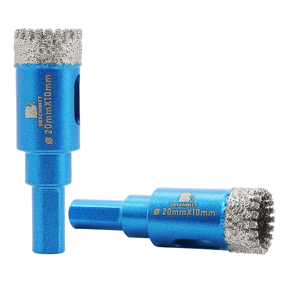 BRSCHNITT Triangle Shank Dry Diamond Core Drill Bit 20-65mm for Porcelain Tile Ceramic Granite Marble