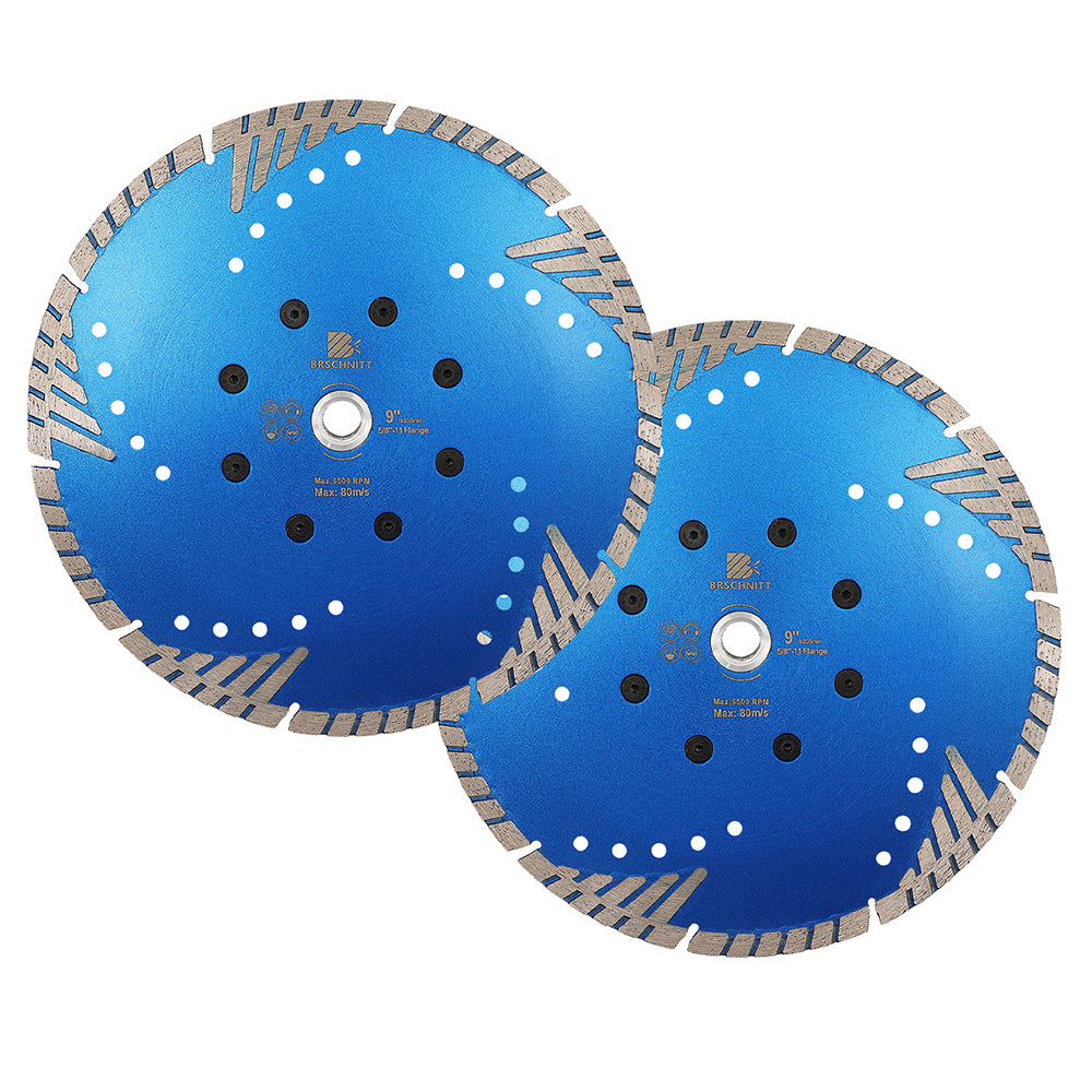BRSCHNITT M14 & 5/8"-11 Thread Dry & Wet Use Diamond Cutting Disc Set 125mm for Concrete Granite Marble Tile