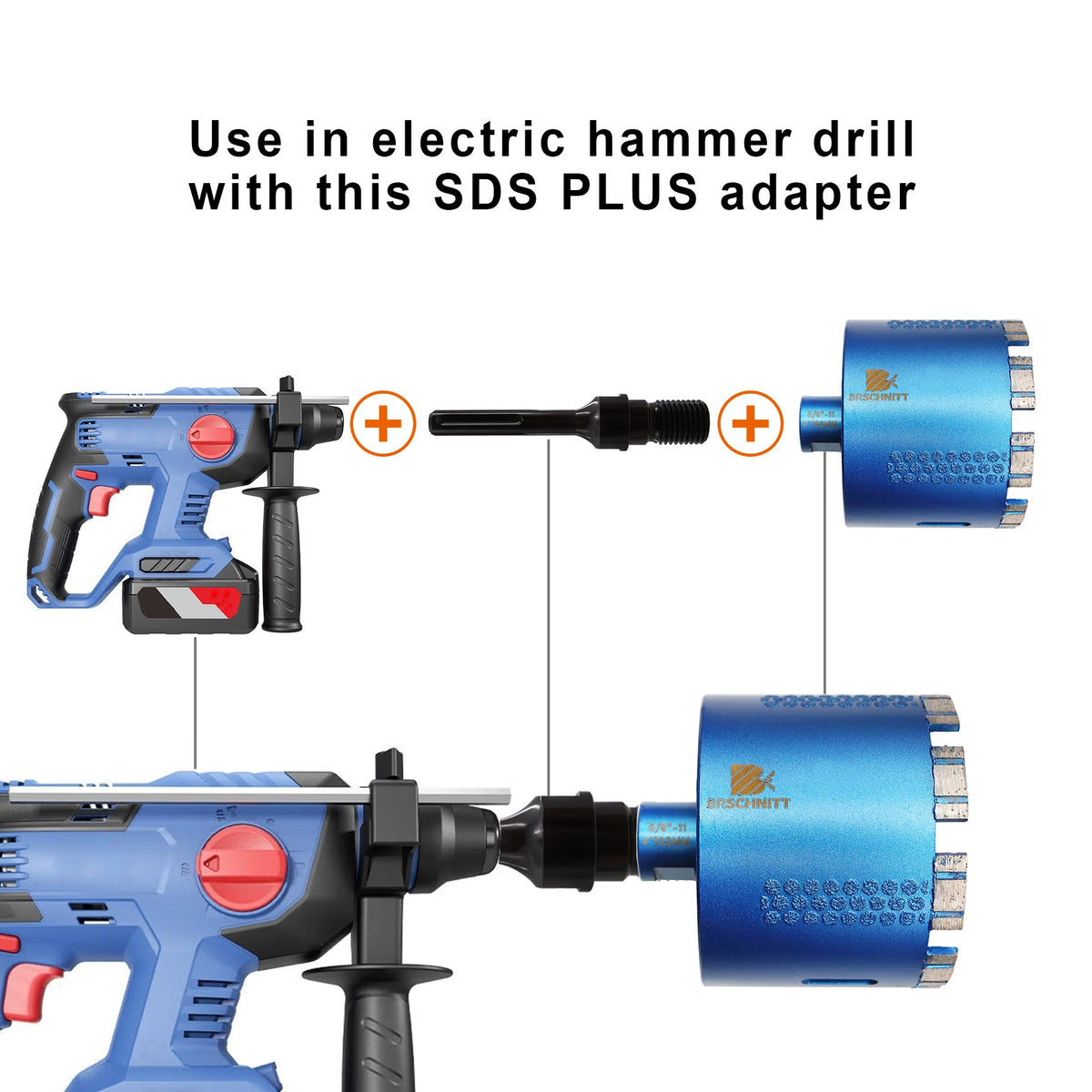 BRSCHNITT SDS MAX Adapter 1-1/4"-7 UNC Male Thread to SDS MAX Shank for Electric Hammer Drill