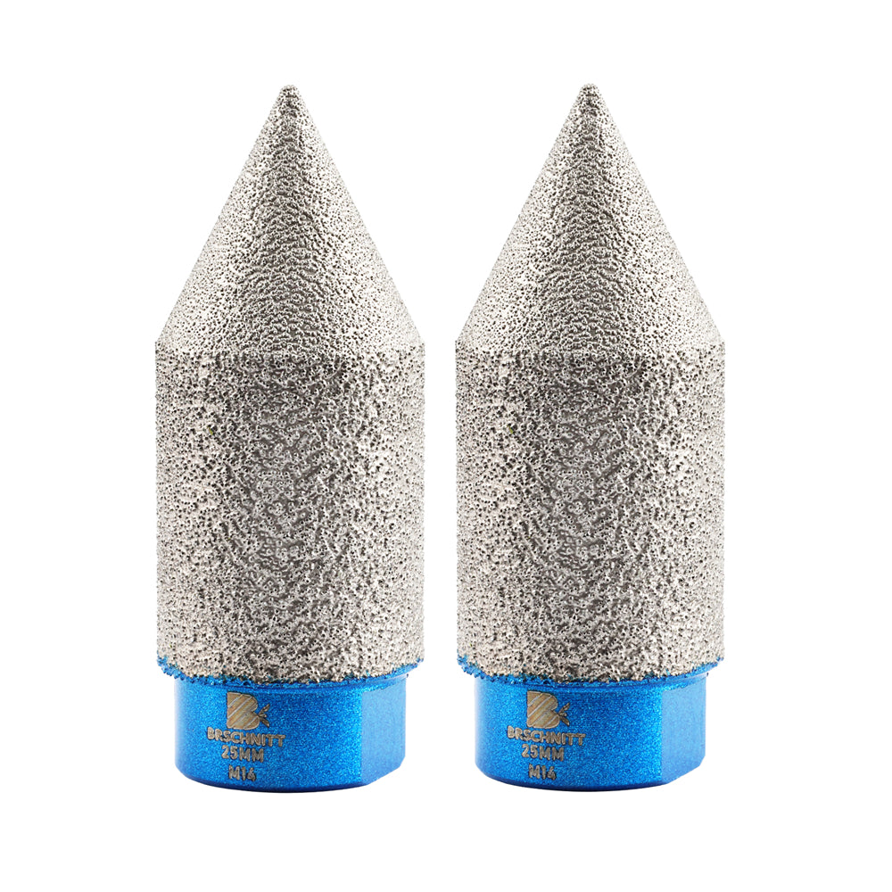 BRSCHNITT Diamant-Fasenfräser-Fingerbits, vakuumgelötet, 1 Stück, Durchmesser 20/25/35/50 mm, Formfräsen, Vergrößern von Fasenlöchern, Keramikfliesen, Granit
