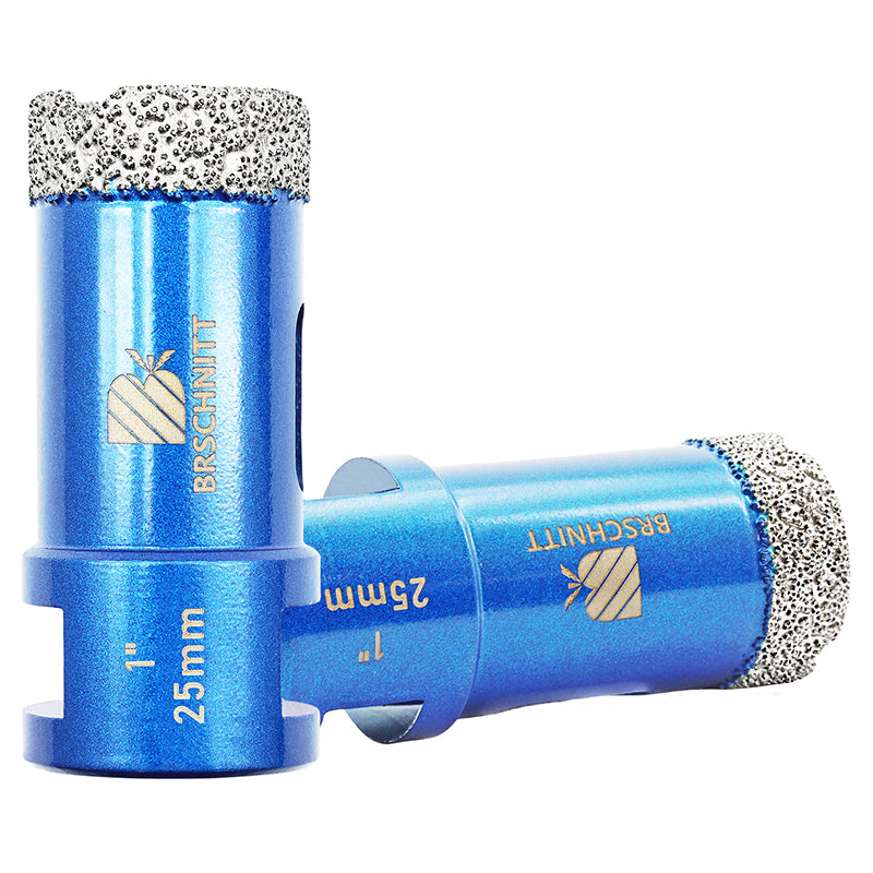 BRSCHNITT 5/8"-11 Thread Diamond Dry & Wet Hole Saw 1/4"-6" for Ceramic Porcelain Vacuum Brazed