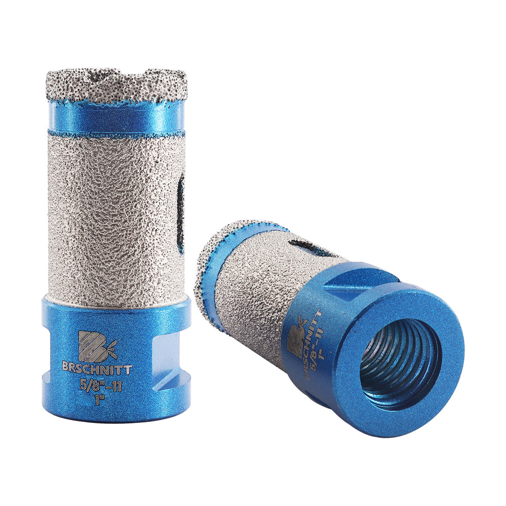 Foret diamanté BRSCHNITT 1 ou 2 forets de perçage et de fraisage pour trous de 20/25/35/50/68/75 mm de diamètre, pour agrandir le trou, pour porcelaine, céramique, carrelage, granit, marbre, pierre, filetage 5/8"-11 ou M14.