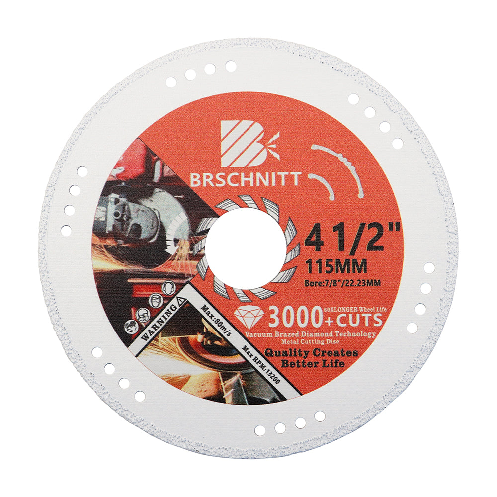 BRSCHNITT Diamond Metal Cutting Disc 75-125mm for Stainless Steel Iron Pipe Tube Vacuum Brazed
