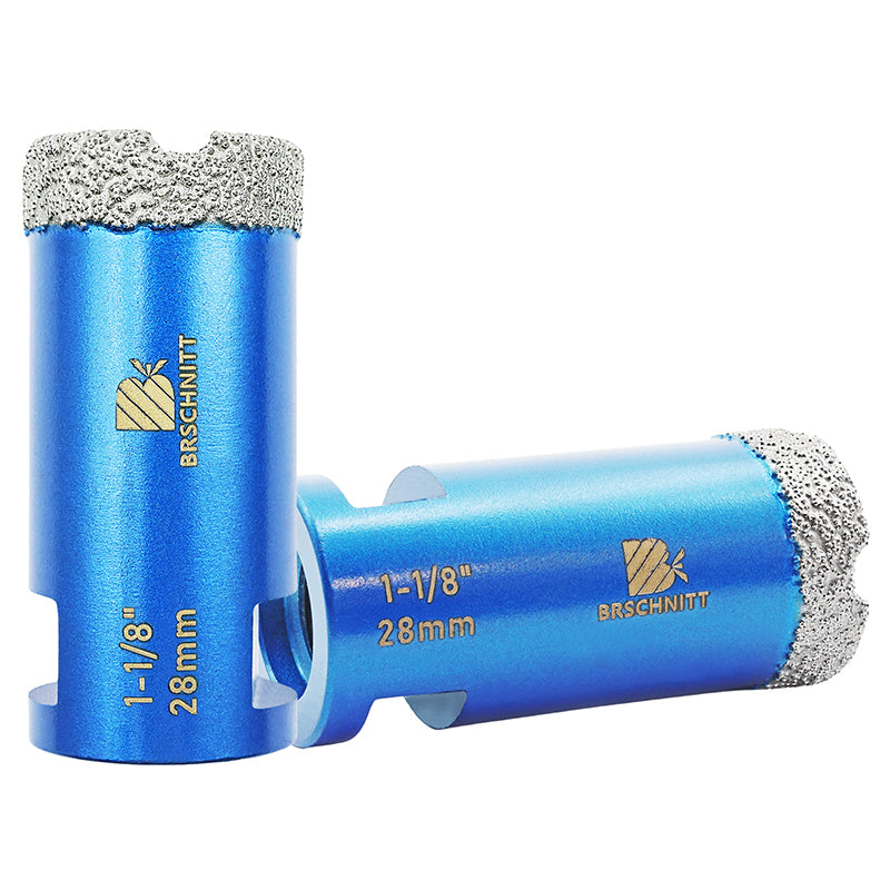 BRSCHNITT 5/8"-11 Thread Diamond Dry & Wet Hole Saw 1/4"-6" for Ceramic Porcelain Vacuum Brazed