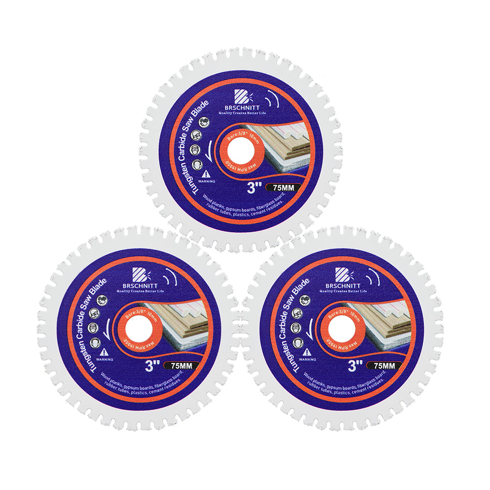 BRSCHNITT Brazed Carbide Saw Blade 75-125mm for Wood with Nails Plastic Rubber Cutting