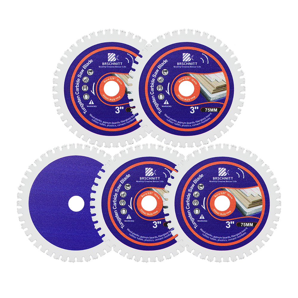 BRSCHNITT Brazed Carbide Saw Blade 75-125mm for Wood with Nails Plastic Rubber Cutting