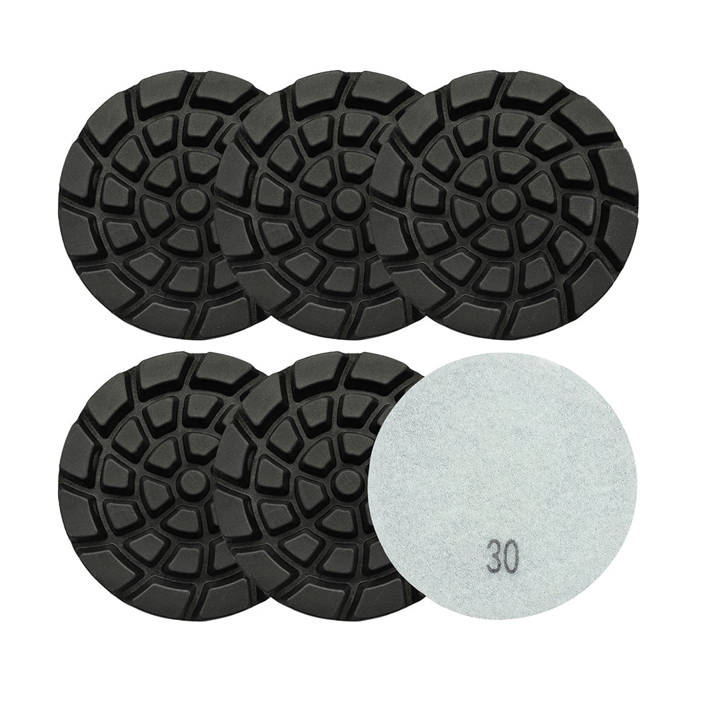 BRSCHNITT 6pcs Resin Bond Diamond Floor Polishing Pads 4" for Concrete Polishing