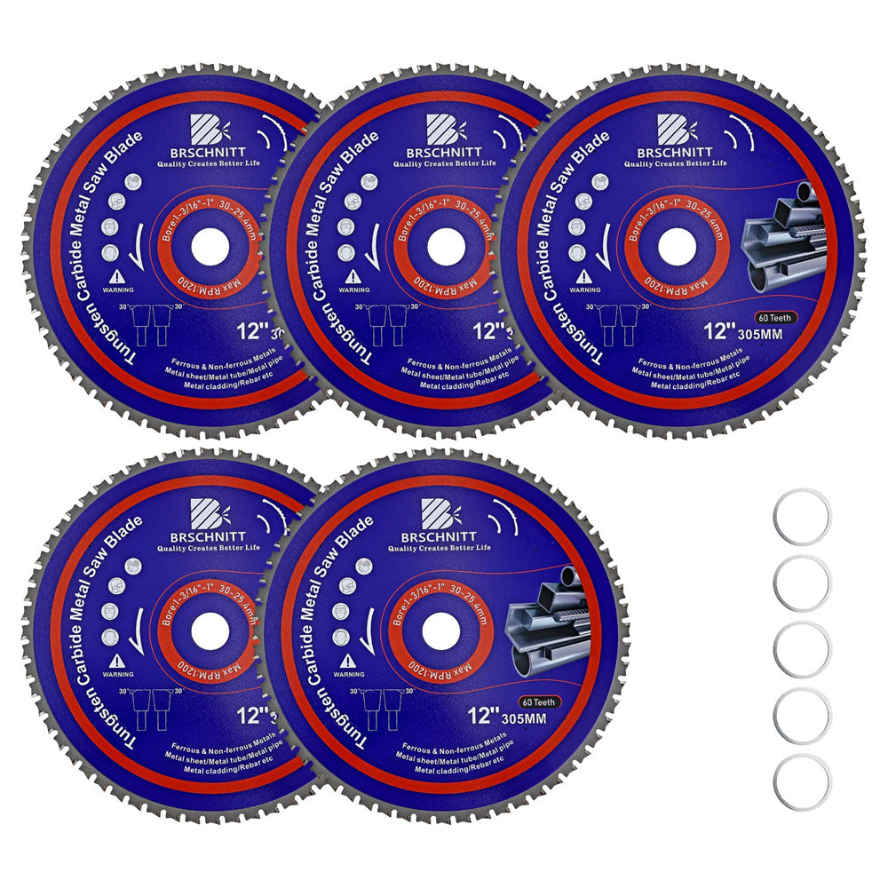 BRSCHNITT TCT Circular Saw Blade 165-365mm for Metal Pipe Cutting Stainless Steel Ferrous Materials