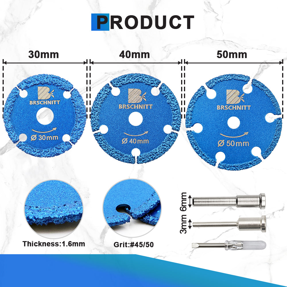 BRSCHNITT 30-50mm Mini Iron Cutting Disc Brazed Mini Saw Blade for Cutting Iron Mental