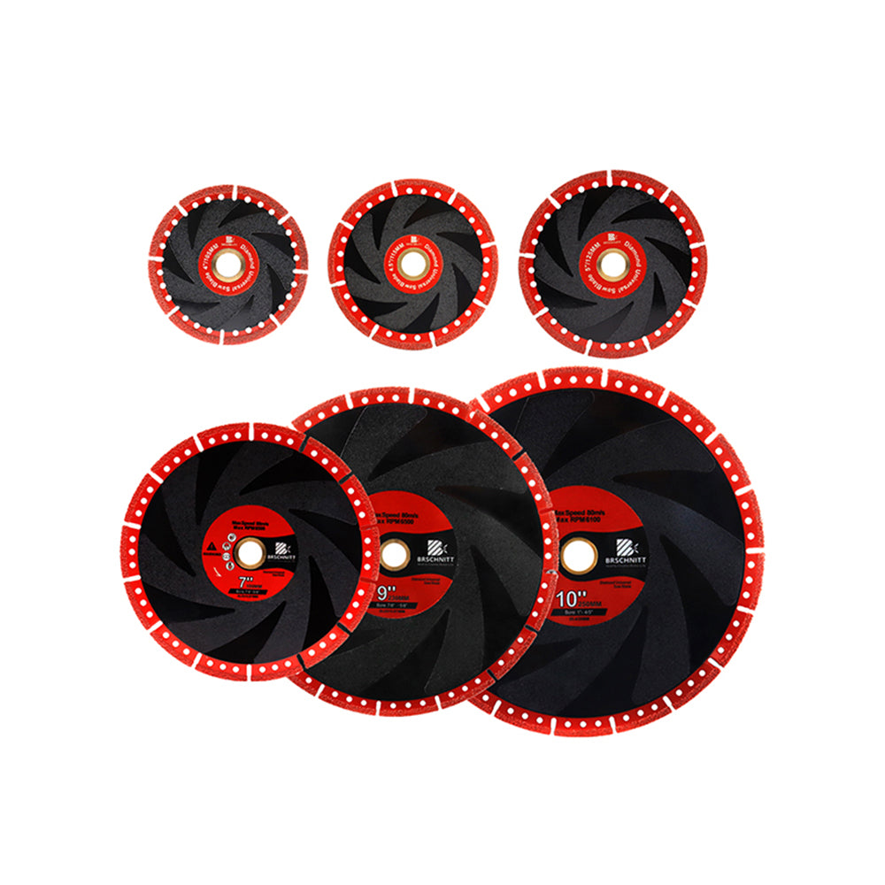 BRSCHNITT Diamond Demolition Blade for All Purpose 1pc Dia 4"/4.5"/5"/7"/9"/10" Granite Marble Aluminum Copper Pipe Vacuum Brazed Cutting Disc