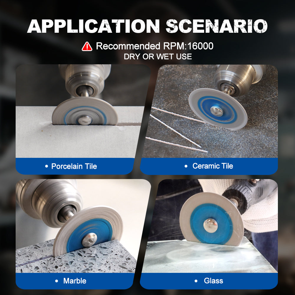 BRSCHNITT 5pcs Diamond Saw Blade Set 30-50mm Sintered Continuous Rim Cutting Disc for Tile Porcelain Ceramic
