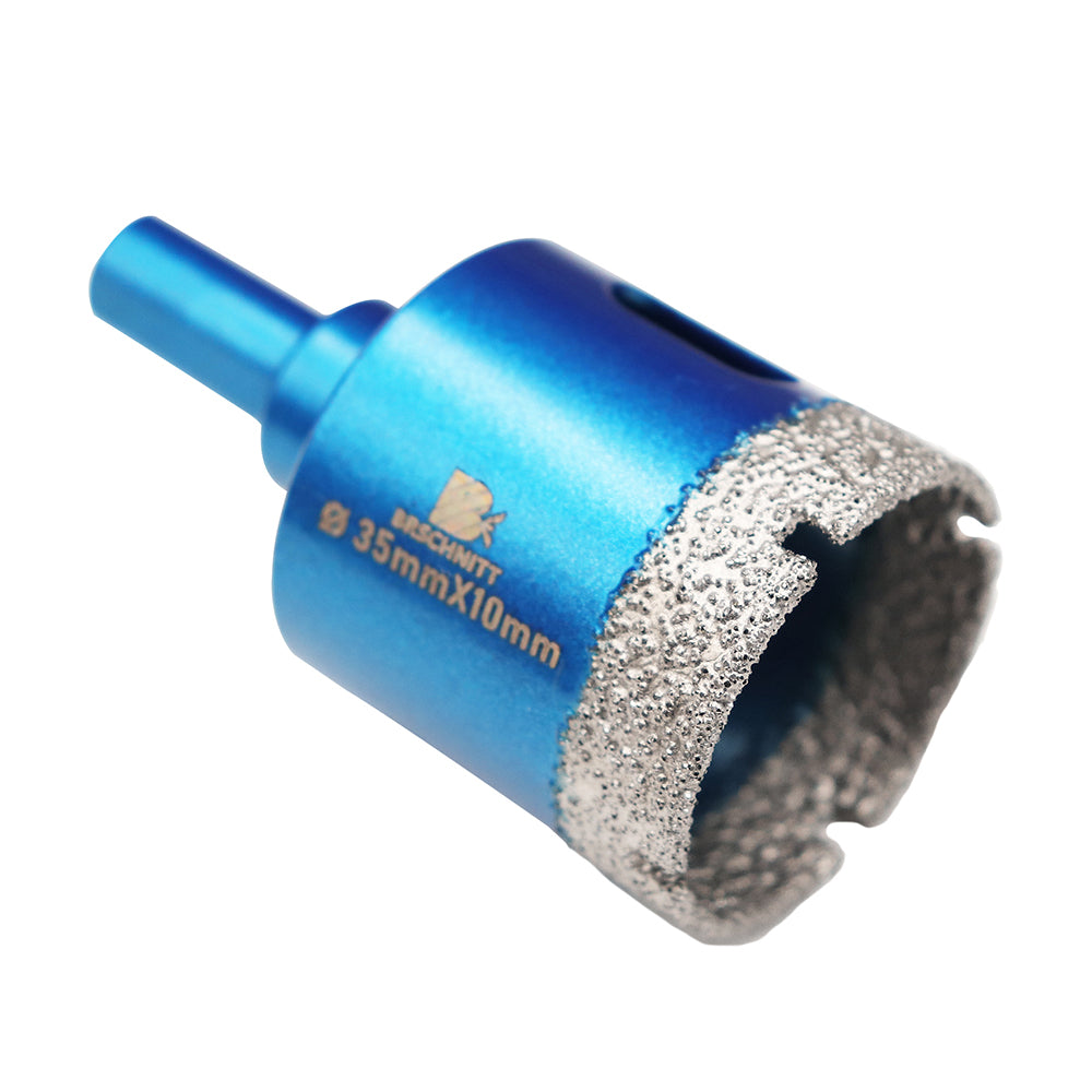 Foret diamanté BRSCHNITT brasé sous vide, 1 pièce, diamètre 6-65 mm, perçage pour céramique, marbre, granit, porcelaine, carrelage, avec scie cloche à tige triangulaire