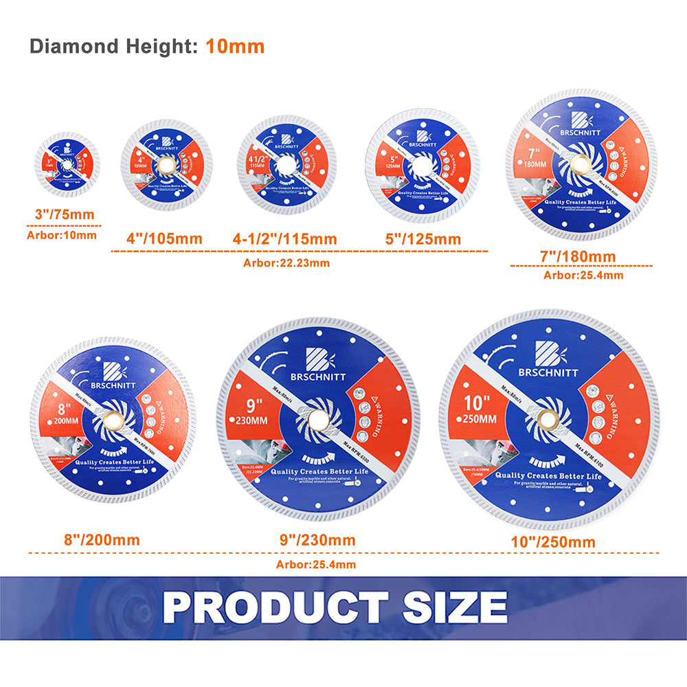 Disque de coupe diamanté pressé à chaud pour béton, granit, marbre, pierre, granit, béton, diamant ...