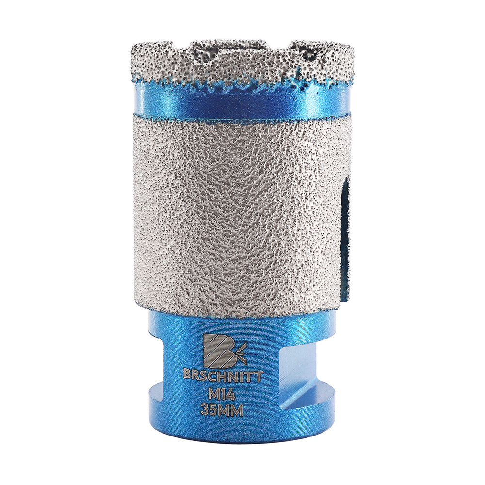 BRSCHNITT M14 & 5/8"-11 Thread Diamond Dry & Wet Finger Milling Bit 20-75mm for Porcelain Tile Vacuum Brazed