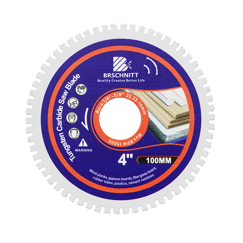 BRSCHNITT Brazed Carbide Saw Blade 75-125mm for Wood with Nails Plastic Rubber Cutting
