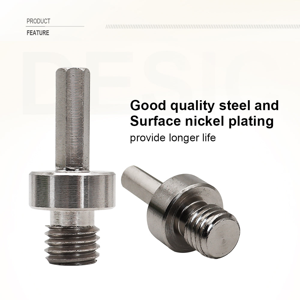 Adaptateur BRSCHNITT M10 ou M14 ou filetage mâle 5/8"-11 vers tige hexagonale 3/8 1 pièce ou 2 pièces pour forets à carotter Acier de bonne qualité