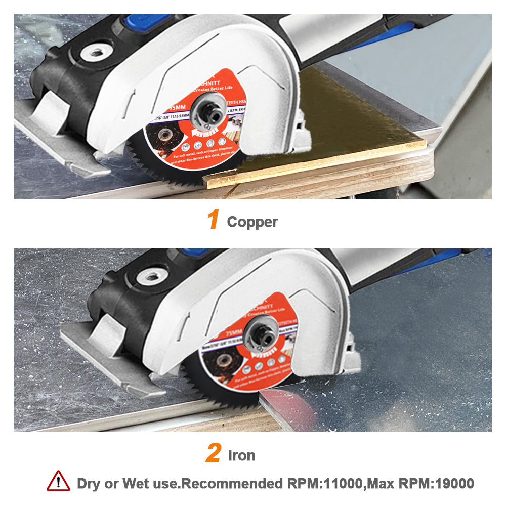 BRSCHNITT HSS Saw Blade Set 75mm Carbide Cutting Disc for Aluminum Copper Soft Metal