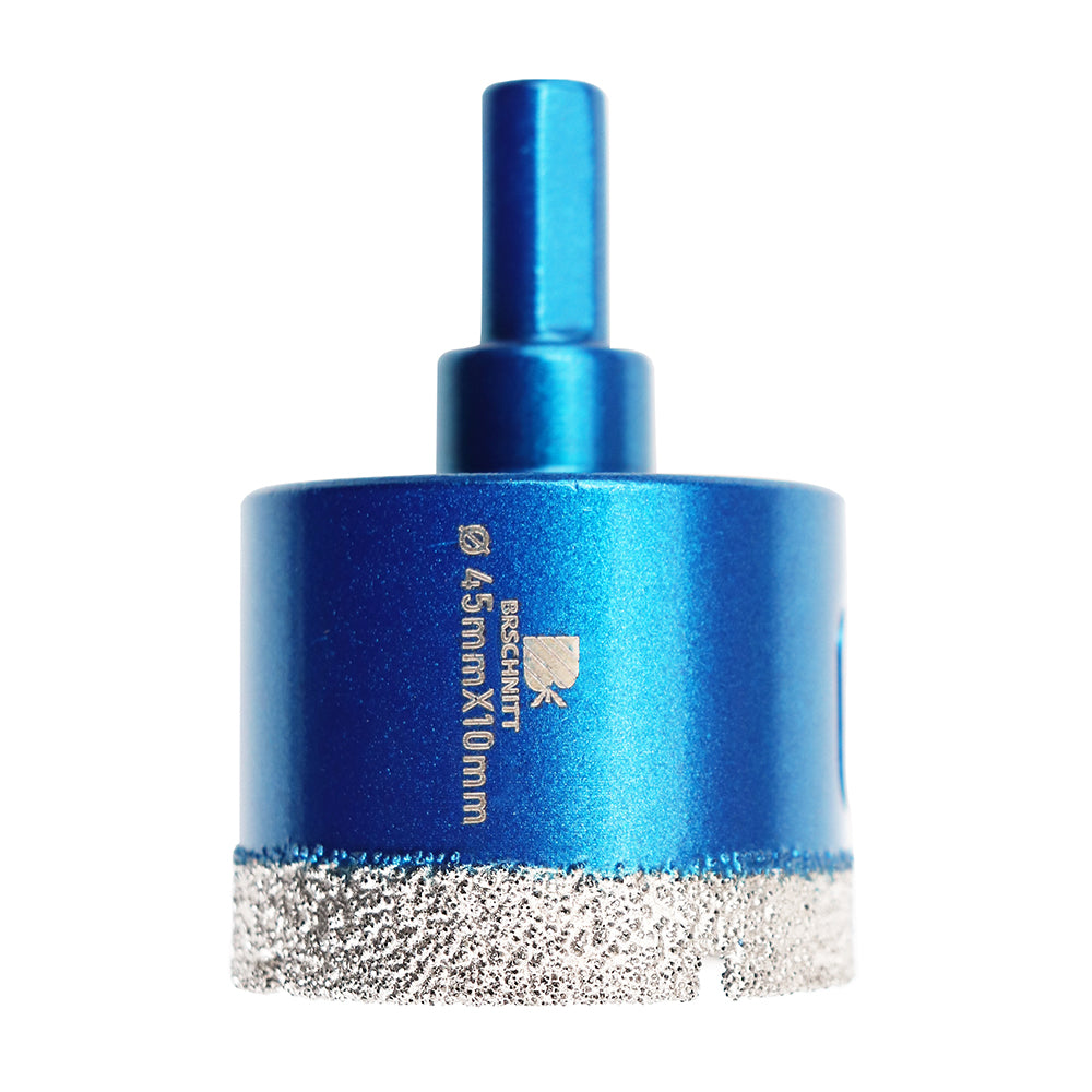 BRSCHNITT Diamantbohrkrone, vakuumgelötet, 1 Stück, Durchmesser 6–65 mm, Bohren von Keramik, Marmor, Granit, Porzellan, Fliesen mit Lochsäge mit Dreieckschaft