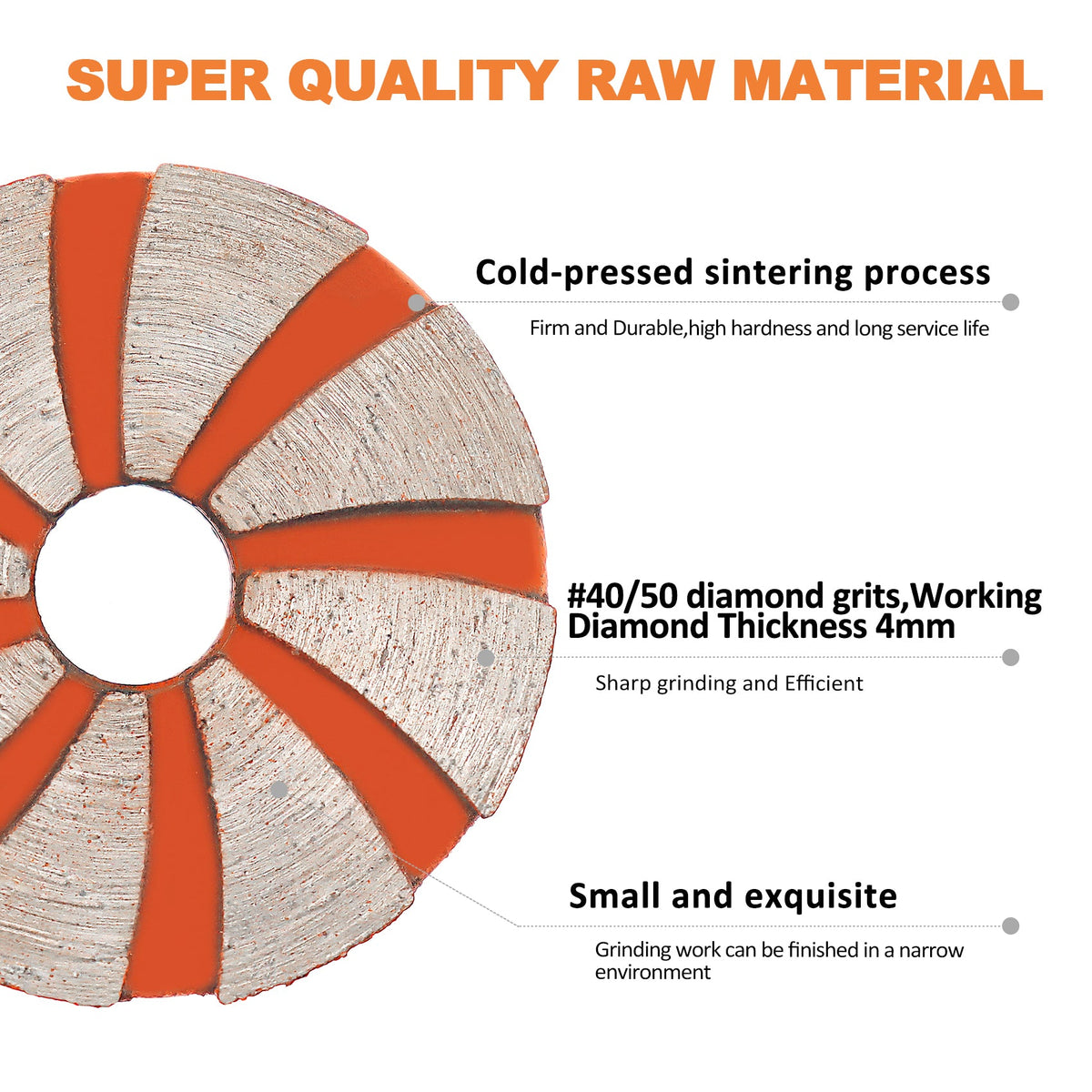 BRSCHNITT M14 & 5/8"-11 Diamond Grinding Wheel Cleaning Disc 2pcs 35-58mm for Stone Marble Concrete