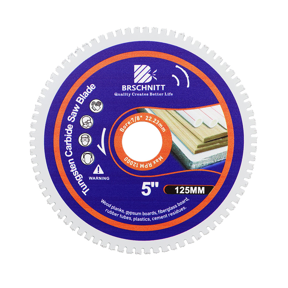 BRSCHNITT Brazed Carbide Saw Blade 75-125mm for Wood with Nails Plastic Rubber Cutting