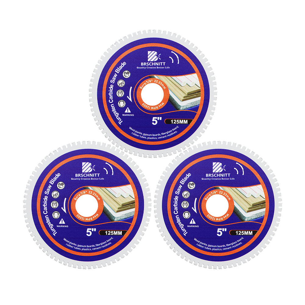 BRSCHNITT Brazed Carbide Saw Blade 75-125mm for Wood with Nails Plastic Rubber Cutting