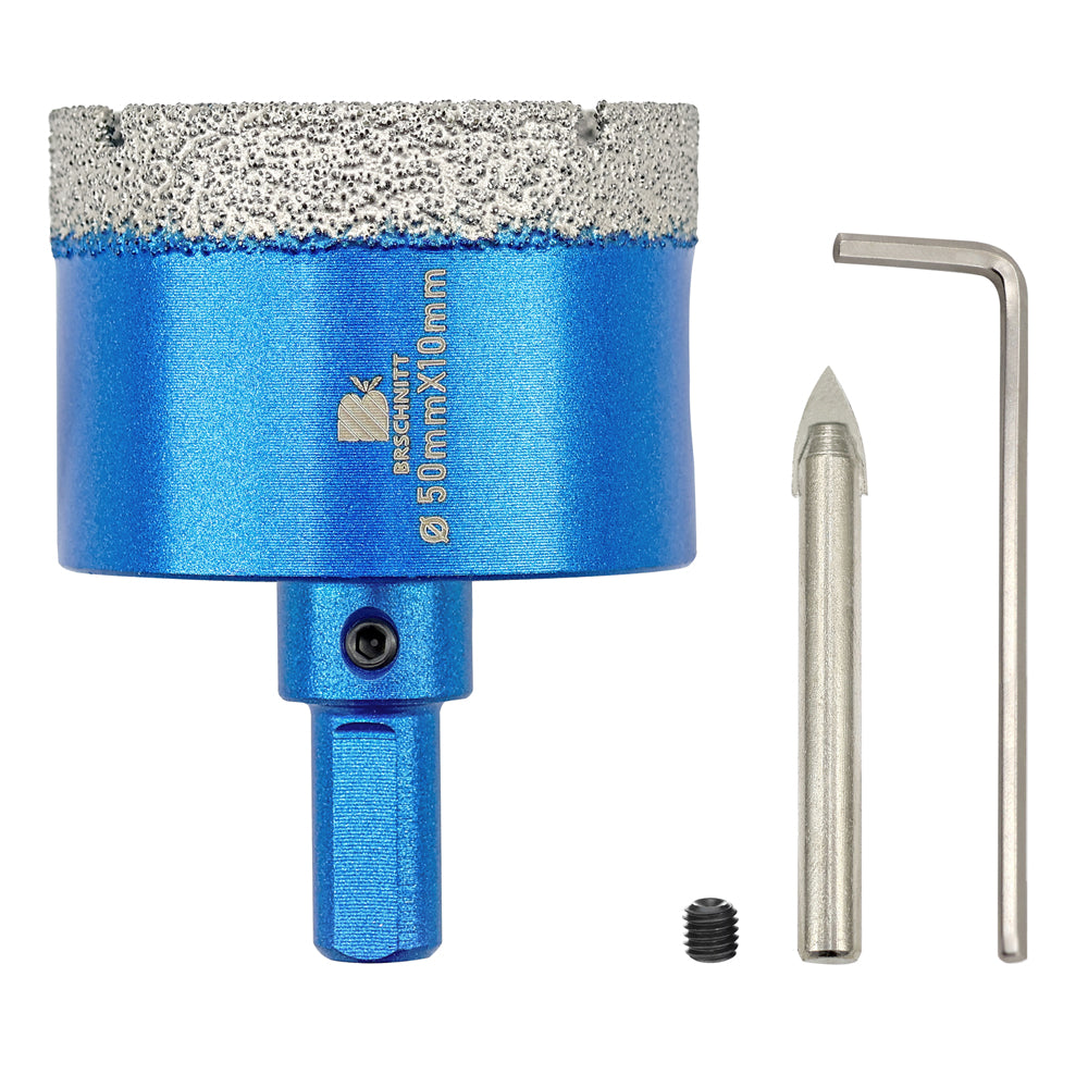 BRSCHNITT 1/2/3 Stück 20–68 mm vakuumgelöteter Bohrer mit Dreieckschaft und Positionsbohrer für Keramikfliesen, Marmor, Granit