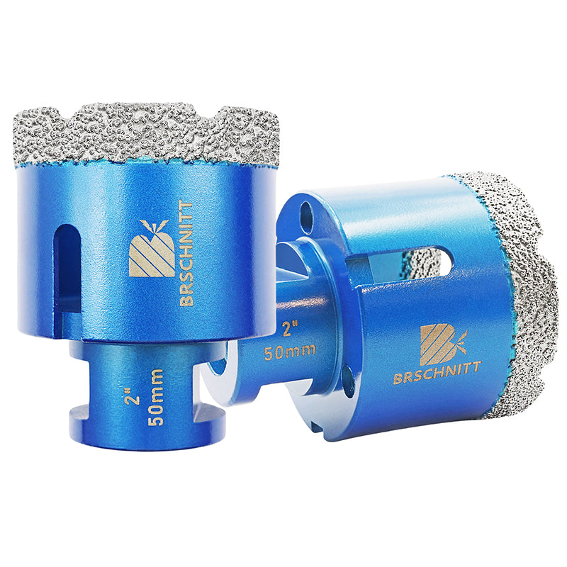 BRSCHNITT 5/8"-11 Thread Diamond Dry & Wet Hole Saw 1/4"-6" for Ceramic Porcelain Vacuum Brazed