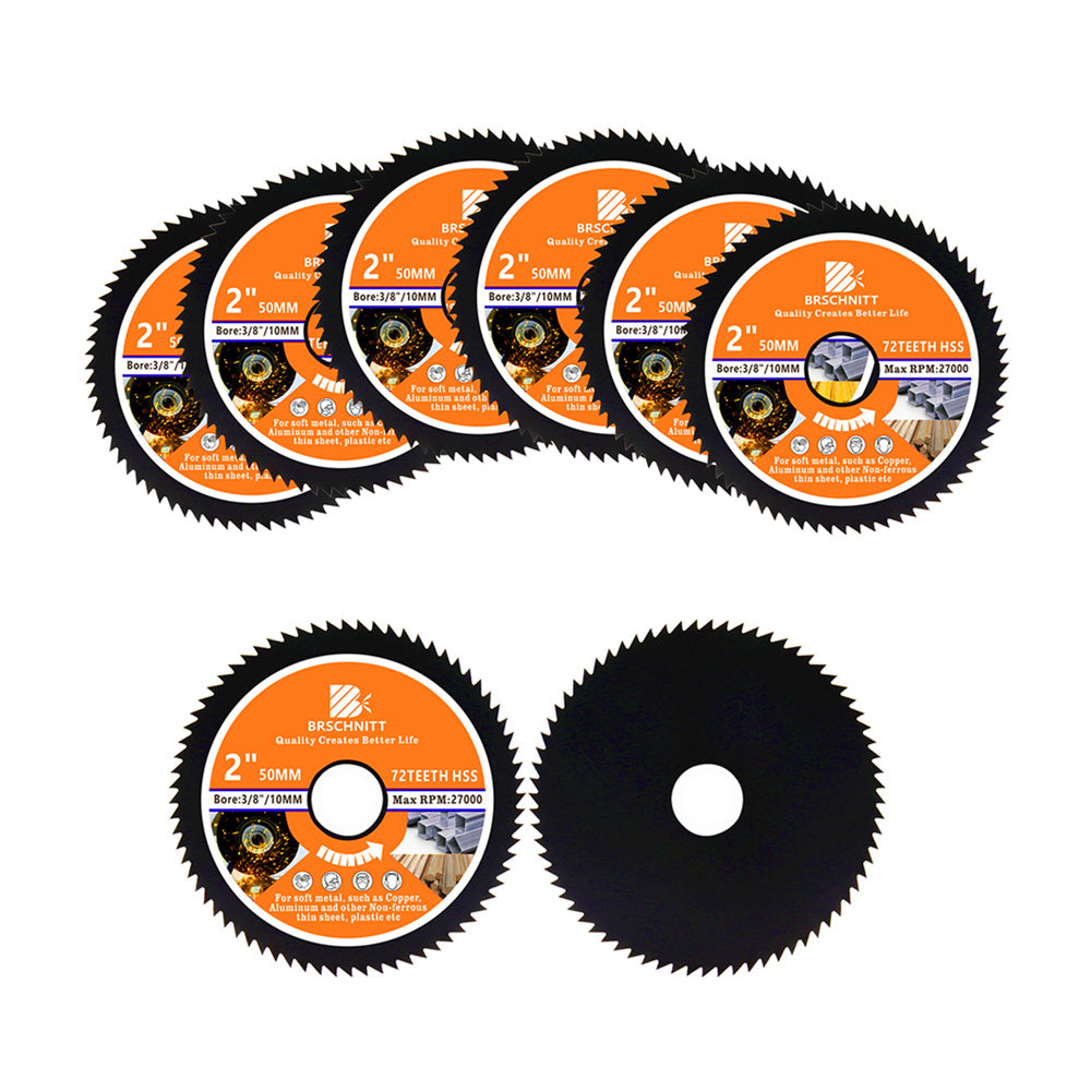 Disque de coupe en acier rapide BRSCHNITT, 1 ou 8 pièces, diamètre 50 mm, pour métal tendre, aluminium, bois, plastique, cuivre, lame de scie ultra-fine
