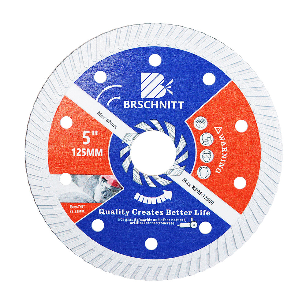 BRSCHNITT Diamond Turbo Blade 75-250mm Cutting Disc for Granite Marble Concrete Stone Hot Pressed
